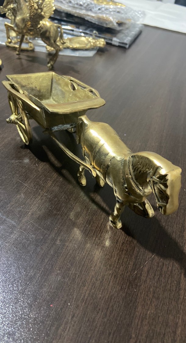 Altın Renkli At ve Arabası Biblo - Görsel 2