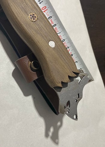 Gri ve Kahverengi Kütük Saplı Avcı Bıçağı - Görsel 2