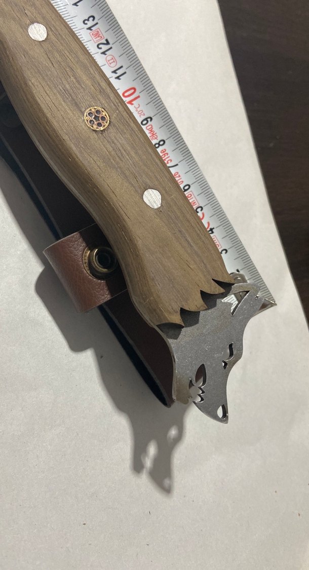 Gri ve Kahverengi Kütük Saplı Avcı Bıçağı - Görsel 2