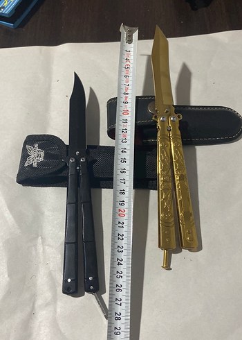 Altın ve Siyah Kelebek Bıçak Seti - Görsel 2