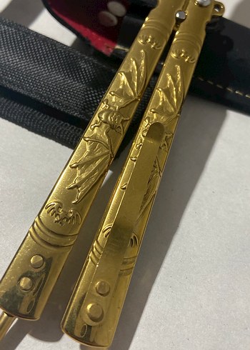 Altın ve Siyah Kelebek Bıçak Seti - Görsel 3