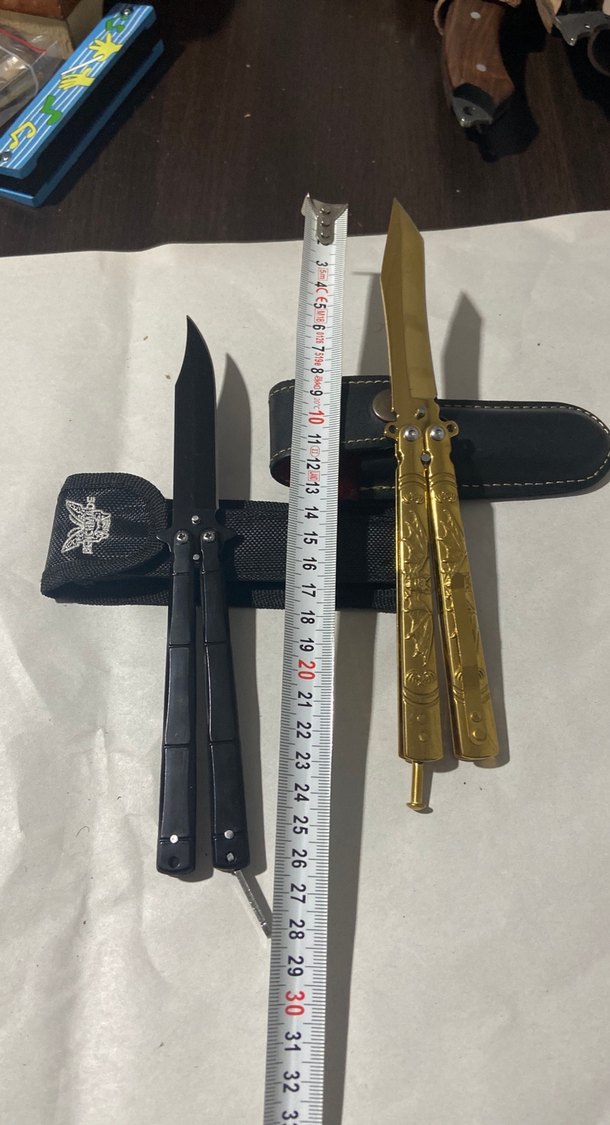 Altın ve Siyah Kelebek Bıçak Seti - Görsel 2