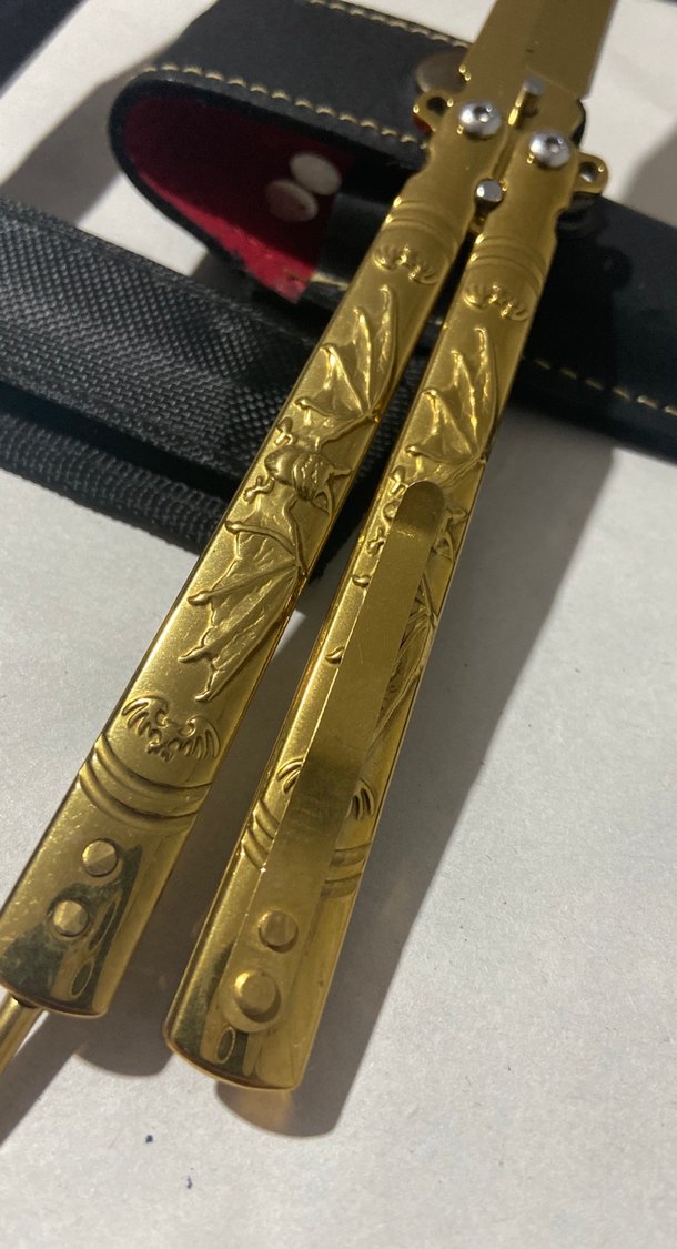 Altın ve Siyah Kelebek Bıçak Seti - Görsel 3