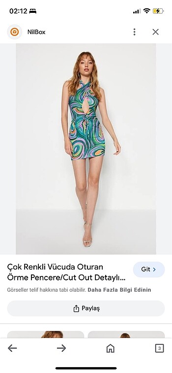 xs Beden Renkli elbise