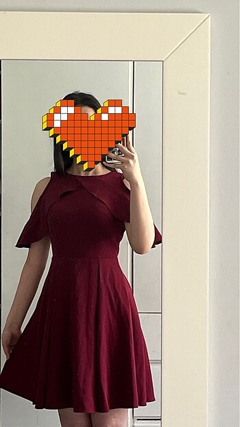 Zara Bordo Prenses Elbise