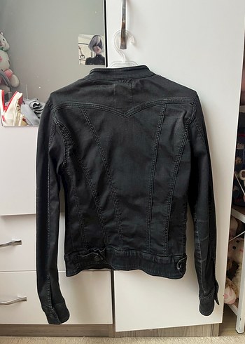 Siyah Düğmeli Kadın Denim Ceket - Görsel 2