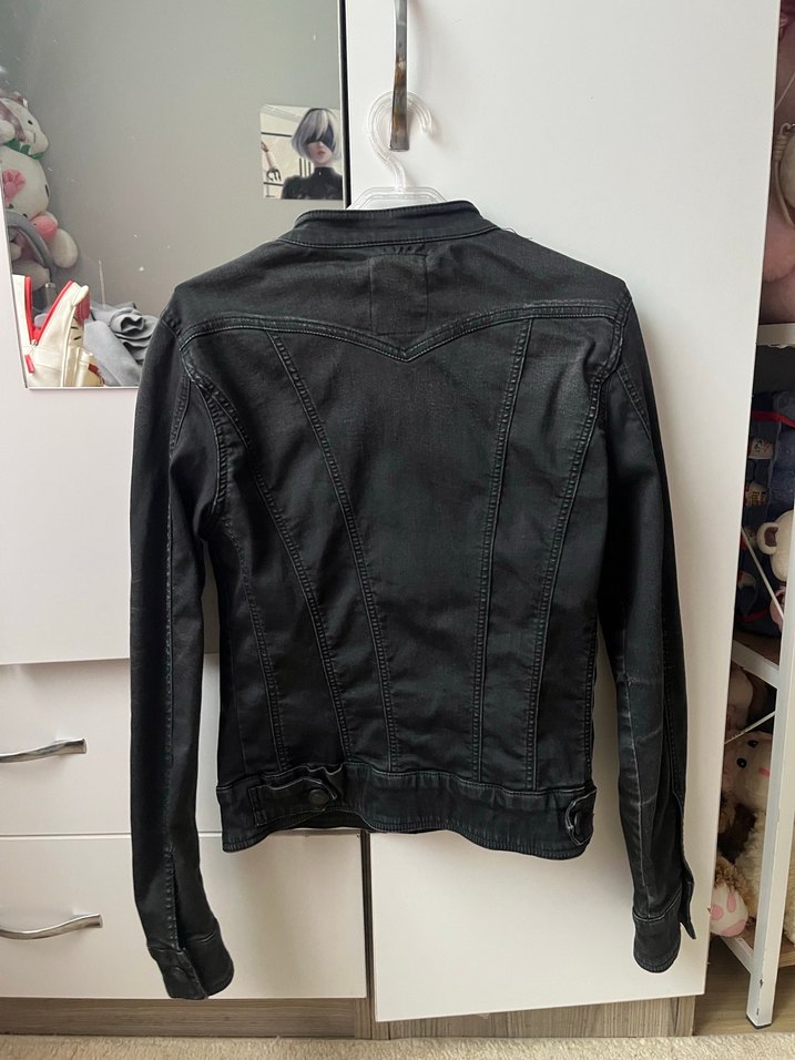 Siyah Düğmeli Kadın Denim Ceket - Görsel 2