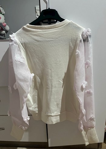 Pamuklu Beyaz Örgü Kadın Bluz - Görsel 3