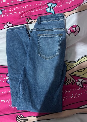 Kadın Lacivert Bağcıklı Rahat Kesim Kot Pantolon - Görsel 2