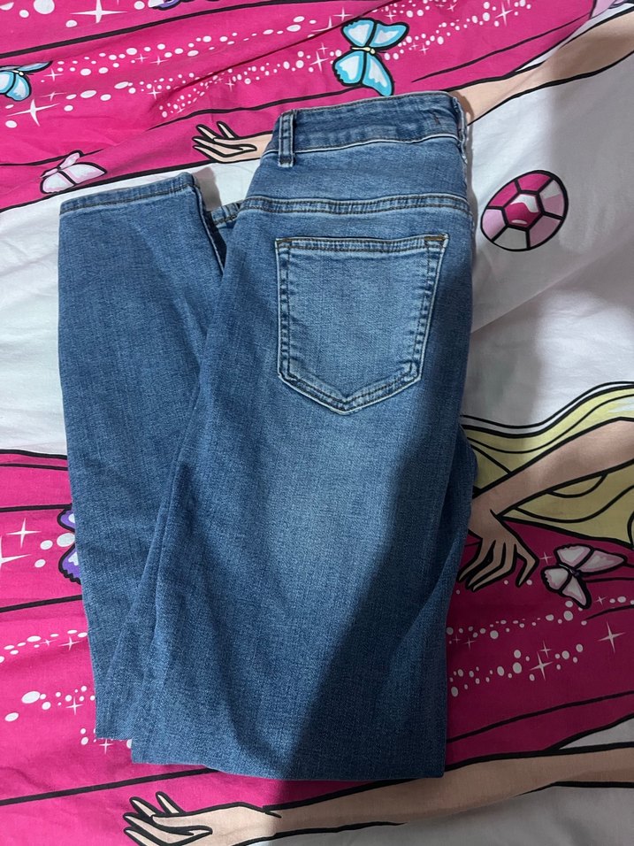 Kadın Lacivert Bağcıklı Rahat Kesim Kot Pantolon - Görsel 2