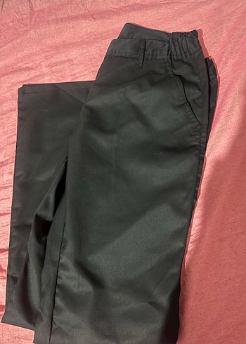 Düğmeli Siyah Kadın Kumaş Pantolon - Görsel 2