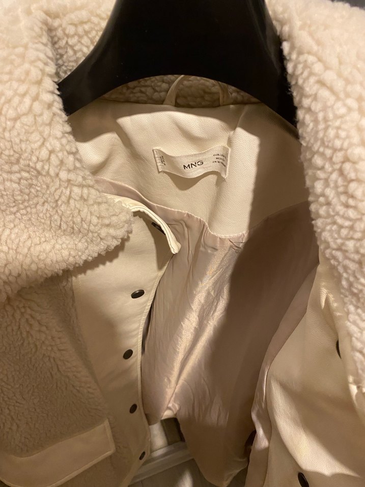 Bej Peluş Detaylı Midi Kadın Ceket - Görsel 2