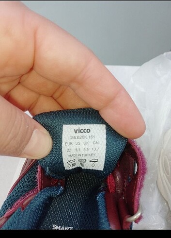 22 Beden bordo Renk Vicco spor ayakkabı