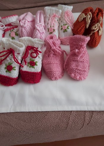 Mavi Örgü erkek Bebek Patikleri - Görsel 2