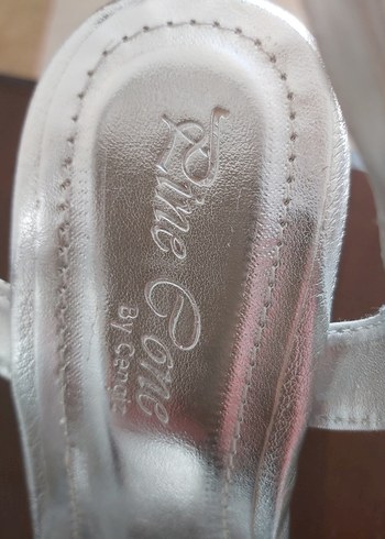 Kadın Beyaz Metalik Dolgu Topuklu Gece Ayakkabısı - Görsel 6