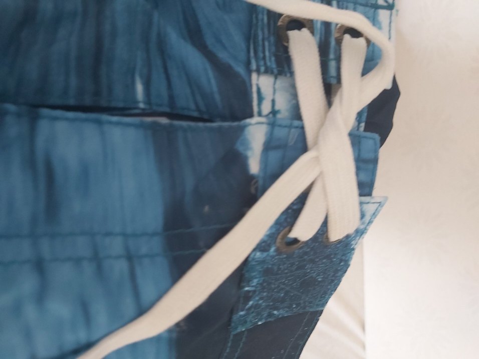 Erkek  Mavi Baskılı Deniz Şortu - Görsel 3