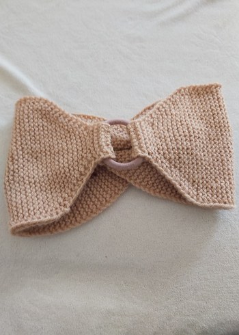 el örgüsü Nakışlı Bej Örgü Eldiven ve saç bandı - Görsel 4