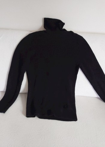 Erkek Siyah Boğazlı Yün Triko - Görsel 3