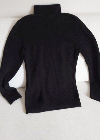 Erkek Siyah Boğazlı Yün Triko - Görsel 2