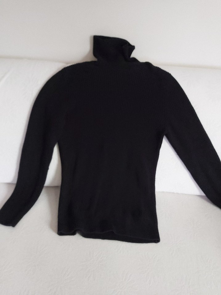 Erkek Siyah Boğazlı Yün Triko - Görsel 3