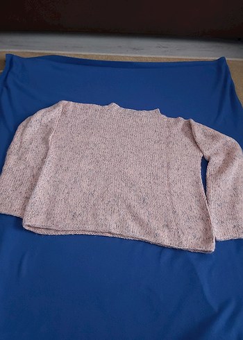 Pembe Örgü Salaş Kadın Kazak - Görsel 4