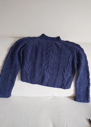 el örgüsü  Lacivert Örgü Kadın Triko - Görsel 2
