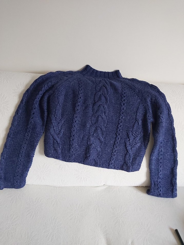 el örgüsü  Lacivert Örgü Kadın Triko - Görsel 2