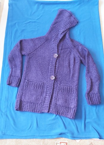 el örgüsü kapşonlu hırka - Görsel 2