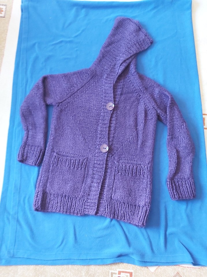 el örgüsü kapşonlu hırka - Görsel 2