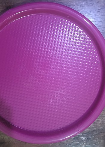 Renkli Plastik Yuvarlak Tepsiler Seti sunum tepsisi - Görsel 3