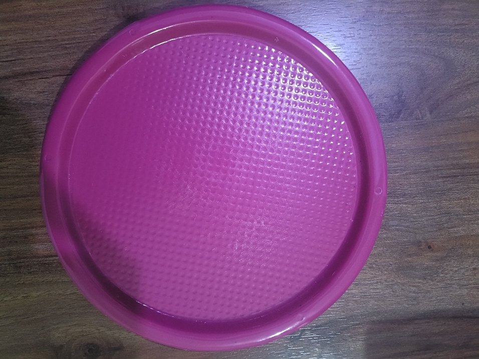 Renkli Plastik Yuvarlak Tepsiler Seti sunum tepsisi - Görsel 3