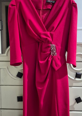 Pembe Drapeli Uzun Abiye Elbise - Görsel 2