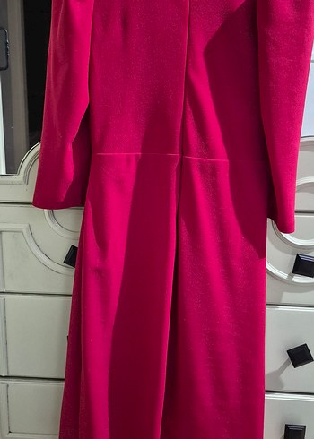 Pembe Drapeli Uzun Abiye Elbise - Görsel 3