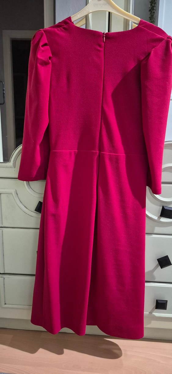 Pembe Drapeli Uzun Abiye Elbise - Görsel 3