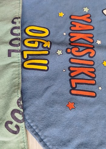 Renkli Baskılı Bebek Önlüğü 2'li Set bebek fular - Görsel 2