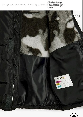 Erkek Çocuk Siyah Kürklü Kapüşonlu Mont - Görsel 2