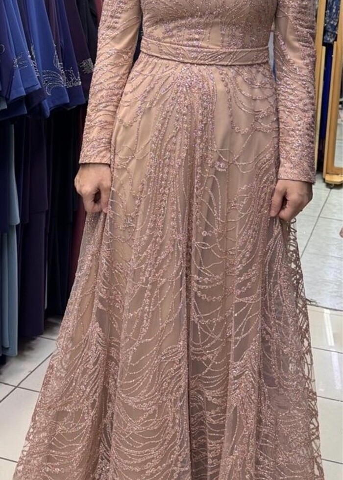 Simli tesettür abiye - Görsel 3