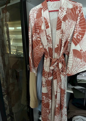 Uzun Desenli Bohem Kadın Kimono