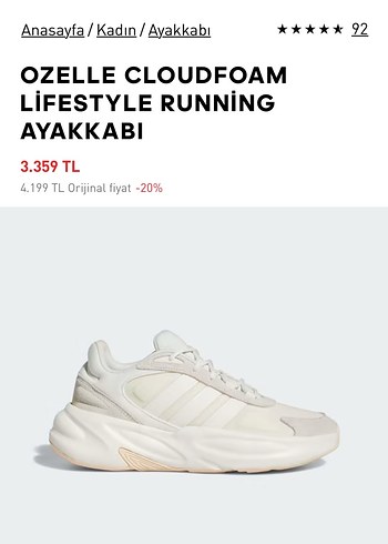 Beyaz ÖZELLE Cloudfoam Lifestyle Koşu Ayakkabısı
