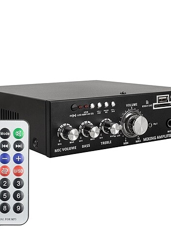 Bluetooth ve mikrofon kumandalı 2x60 watt 220 ile 12 volt giriş  - Görsel 3