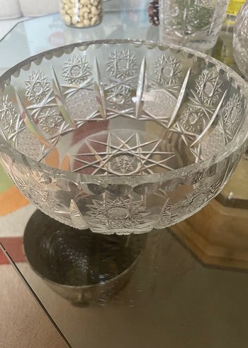 Gri-Beyaz Desenli Kristal kase