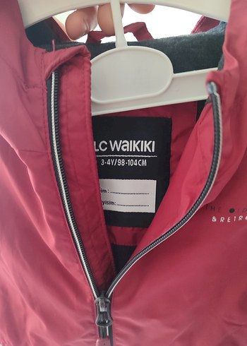 Bordo  Çocuk Fermuarlı Yağmurluk - Görsel 2