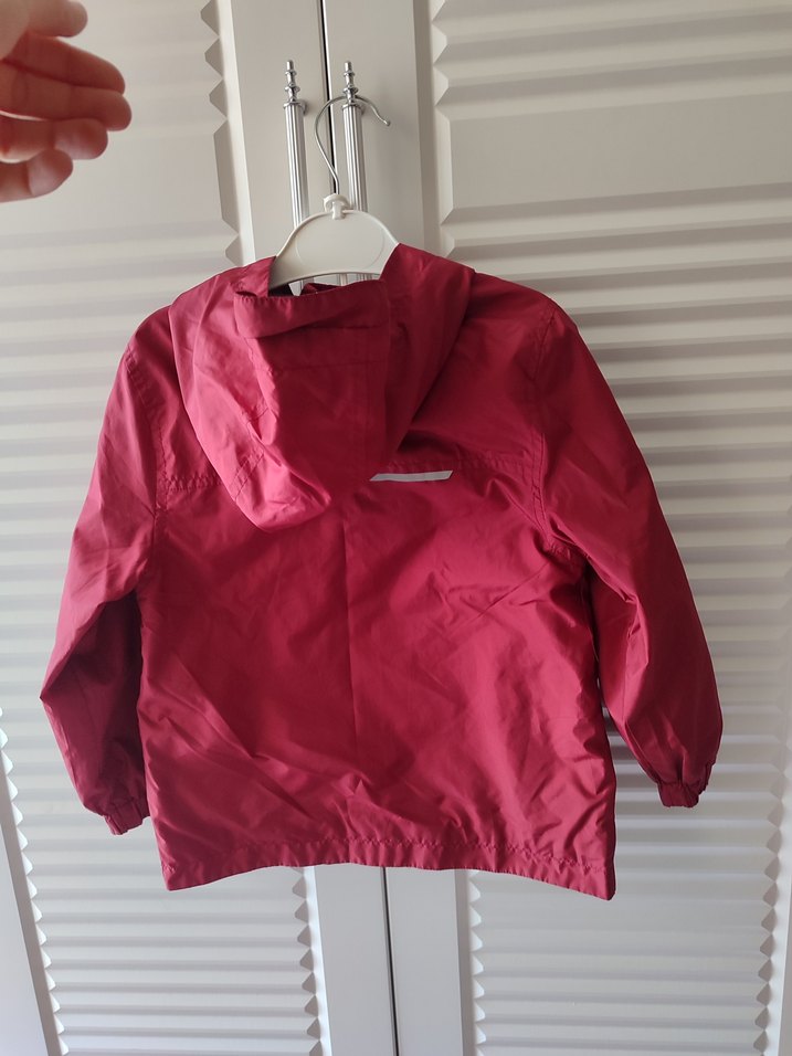 Bordo  Çocuk Fermuarlı Yağmurluk - Görsel 4