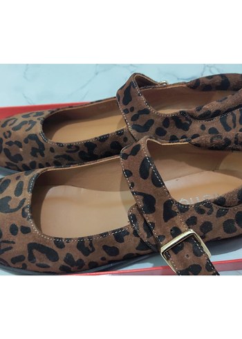 Leopar Desenli Tokalı Kadın Topuklu Babet - Görsel 2