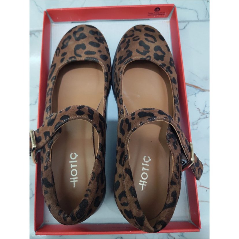 Leopar Desenli Tokalı Kadın Topuklu Babet - Görsel 3