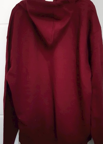 Bordo Kapüşonlu Sweatshirt - Görsel 2