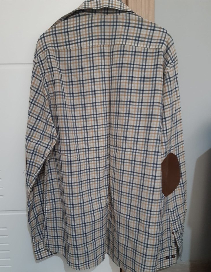 Bej Gri Ekoseli Erkek Gömlek - Görsel 2