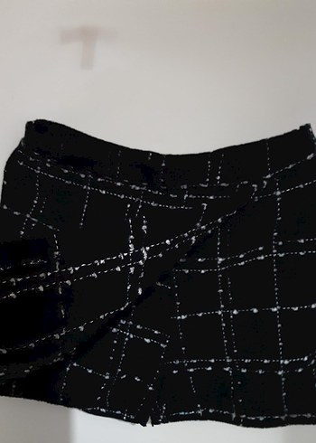 Siyah Kareli Mini Şort Etek - Görsel 2