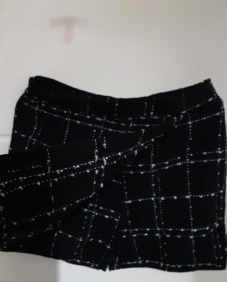 Siyah Kareli Mini Şort Etek - Görsel 2