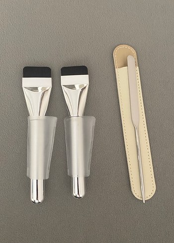 Kore stili ince uçlu fırça ve makyaj spatulası - Görsel 2